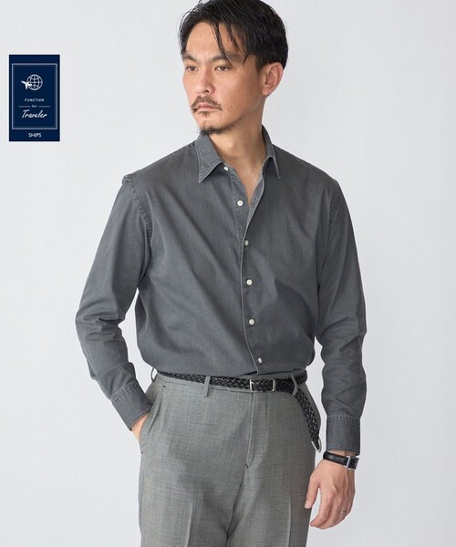 SHIPS(シップス)の「SHIPS:〈FUNCTION〉ウォッシュド グレー デニム シャツ(シャツ/ブラウス・メンズ・グレー系その他・LARGE/MEDIUM)」の1枚目の写真