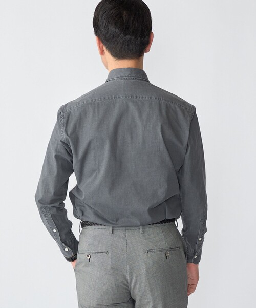SHIPS(シップス)の「SHIPS:〈FUNCTION〉ウォッシュド グレー デニム シャツ(シャツ/ブラウス・メンズ・グレー系その他・LARGE/MEDIUM)」の9枚目の写真