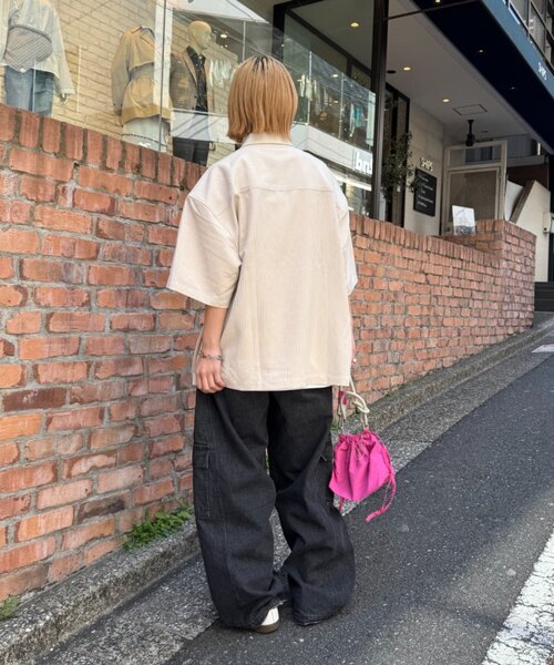 SOUNDSGOOOOD（サウンズグッド）の「【SOUNDS GOOOOD】ワッペンストライプシャツ（シャツ/ブラウス・レディース・ネイビー/オフホワイト・ONE SIZE）」の9枚目の写真