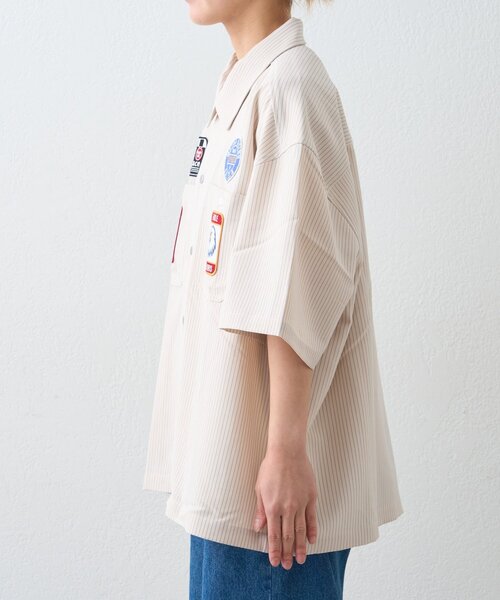 SOUNDSGOOOOD（サウンズグッド）の「【SOUNDS GOOOOD】ワッペンストライプシャツ（シャツ/ブラウス・レディース・ネイビー/オフホワイト・ONE SIZE）」の11枚目の写真