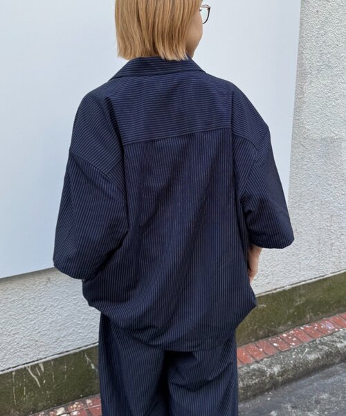 SOUNDSGOOOOD（サウンズグッド）の「【SOUNDS GOOOOD】ワッペンストライプシャツ（シャツ/ブラウス・レディース・ネイビー/オフホワイト・ONE SIZE）」の20枚目の写真