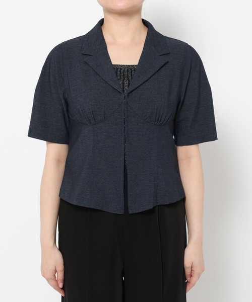 HARE(ハレ)の「コンパクトVネックブラウス(HARE)(シャツ/ブラウス・レディース・ネイビー/ブラック・FREE)」の15枚目の写真