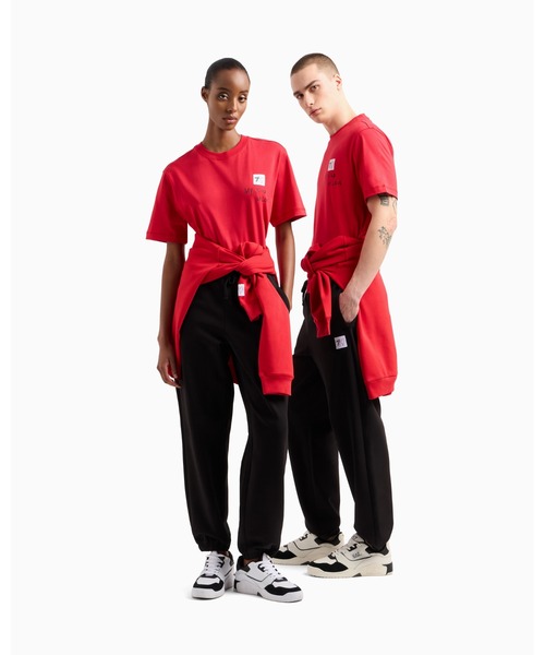 EMPORIO ARMANI EA7（エンポリオアルマーニイーエーセブン）の「【エンポリオ アルマーニ EA7】7.CUORE フード付きスウェットシャツ ストレッチコットン混紡（Tシャツ/カットソー・メンズ・ホワイト/レッド・X-SMALL/XX-LARGE/SMALL）」の9枚目の写真