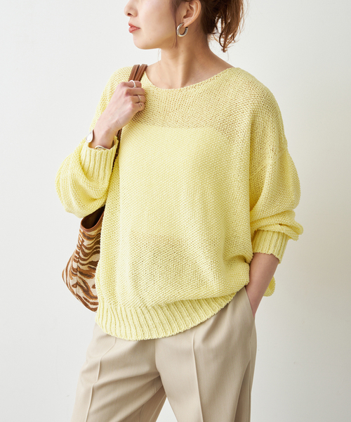 Spick & Span（スピックアンドスパン）の「《新色有り / 追加》ペーパーヤーン2WAYルーズプルオーバー（ニット/セーター・レディース・イエロー・FREE）」の16枚目の写真