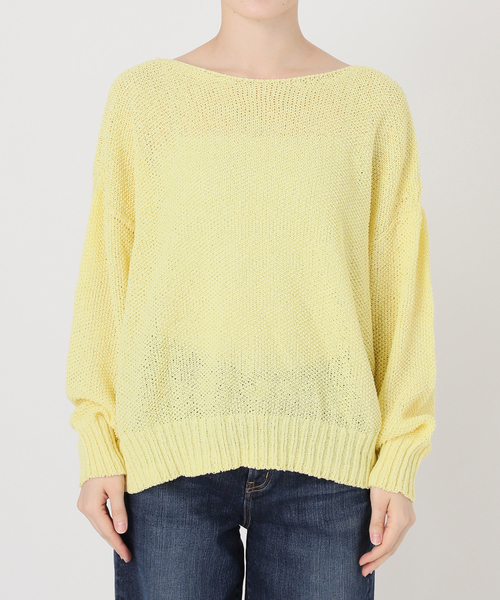 Spick & Span（スピックアンドスパン）の「《新色有り / 追加》ペーパーヤーン2WAYルーズプルオーバー（ニット/セーター・レディース・イエロー・FREE）」の6枚目の写真