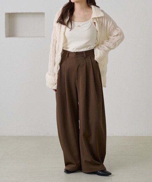 apres jour clair(アプレジュールクレア)の「【3サイズ展開】【apres jour clair】プレート付きレイヤードキャミ/ブラトップ(キャミソール・レディース・アイボリー/ブラウン系その他/ブラック/杢グレー/ネイビー/ブラウン/ボルドー/ホワイト系その他・SMALL/LARGE/MEDIUM)」の13枚目の写真