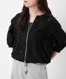 LADY LUCK LUCA（レディラックルカ）の「LC/LLL カットジャガード7分袖ブルゾン（ブルゾン）」