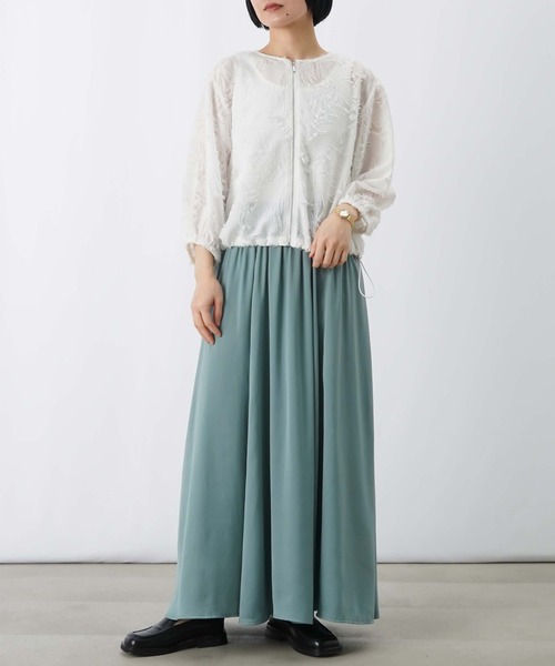 LUCA/LADY LUCK LUCA（ルカ/レディラックルカ）の「LC/LLL カットジャガード7分袖ブルゾン（ブルゾン・レディース・オフホワイト/ブラック・FREE）」の4枚目の写真