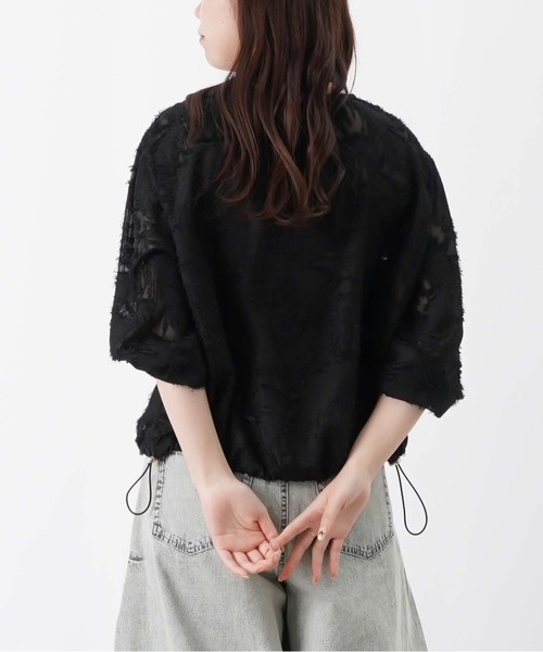 LUCA/LADY LUCK LUCA（ルカ/レディラックルカ）の「LC/LLL カットジャガード7分袖ブルゾン（ブルゾン・レディース・オフホワイト/ブラック・FREE）」の14枚目の写真