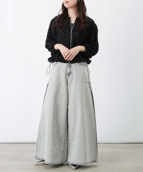 LUCA/LADY LUCK LUCA（ルカ/レディラックルカ）の「LC/LLL カットジャガード7分袖ブルゾン（ブルゾン・レディース・オフホワイト/ブラック・FREE）」の15枚目の写真