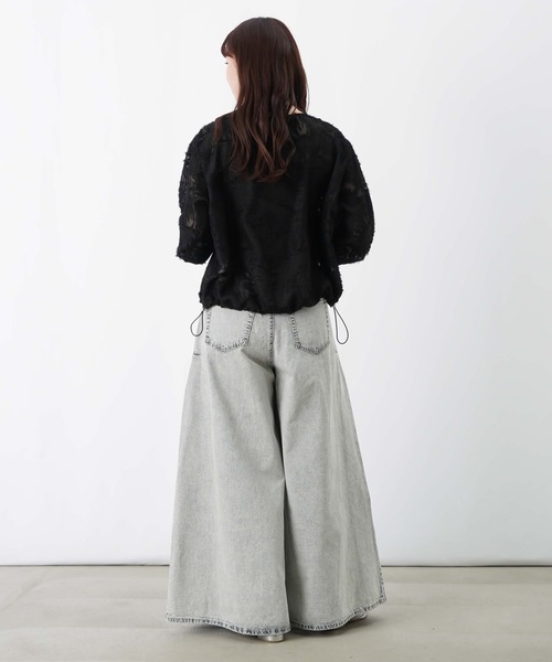 LUCA/LADY LUCK LUCA（ルカ/レディラックルカ）の「LC/LLL カットジャガード7分袖ブルゾン（ブルゾン・レディース・オフホワイト/ブラック・FREE）」の13枚目の写真