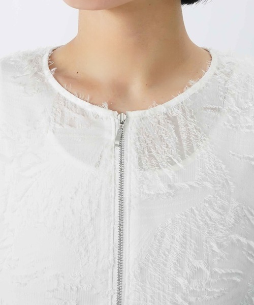 LUCA/LADY LUCK LUCA（ルカ/レディラックルカ）の「LC/LLL カットジャガード7分袖ブルゾン（ブルゾン・レディース・オフホワイト/ブラック・FREE）」の22枚目の写真