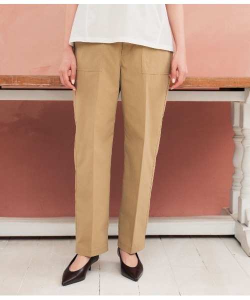 Park Slope NEWYORKER(パークスロープニューヨーカー)の「【ストレッチ】ベイカーパンツ(その他パンツ・レディース・カーキ/ベージュ・L/M)」の8枚目の写真