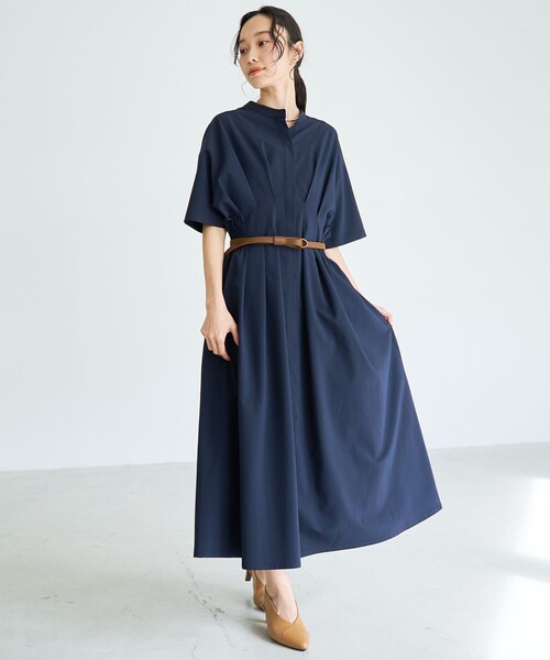 RONEL(ロネル)の「【RONEL】タックシャーリング フレアワンピース(ワンピース・レディース・マスタード/ネイビー/ブラック・S/M)」の2枚目の写真