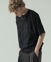 【SLICK/スリック】Abstract Jacquard T-shirt/ アブストラクト ジャカード Tシャツ