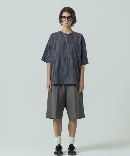 SLICK（スリック）の「【SLICK/スリック】Abstract Jacquard T-shirt/アブストラクトジャカードTシャツ（Tシャツ/カットソー・メンズ・パープル/グレイッシュベージュ/ブラック・3/2/1）」の21枚目の写真