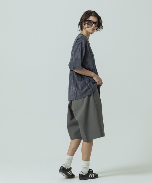 SLICK（スリック）の「【SLICK/スリック】Abstract Jacquard T-shirt/アブストラクトジャカードTシャツ（Tシャツ/カットソー・メンズ・パープル/グレイッシュベージュ/ブラック・3/2/1）」の22枚目の写真