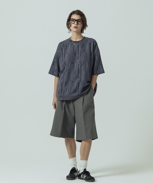 SLICK（スリック）の「【SLICK/スリック】Abstract Jacquard T-shirt/アブストラクトジャカードTシャツ（Tシャツ/カットソー・メンズ・パープル/グレイッシュベージュ/ブラック・3/2/1）」の17枚目の写真