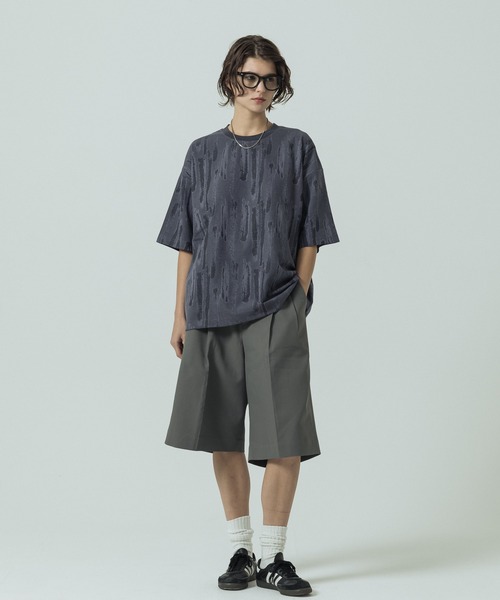 SLICK（スリック）の「【SLICK/スリック】Abstract Jacquard T-shirt/アブストラクトジャカードTシャツ（Tシャツ/カットソー・メンズ・パープル/グレイッシュベージュ/ブラック・3/2/1）」の18枚目の写真