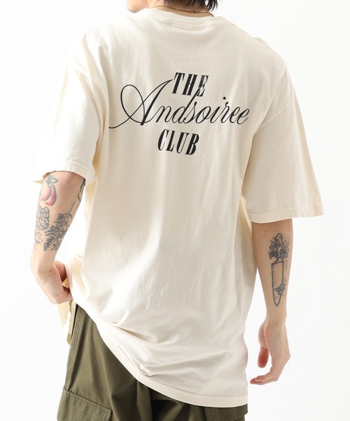 &soiree(アンドソワレ)の「&soiree ピグメントプリントTシャツ(メッセージロゴ) 半袖(Tシャツ/カットソー・レディース・ブラック/アイボリー/ブルー・M)」の7枚目の写真