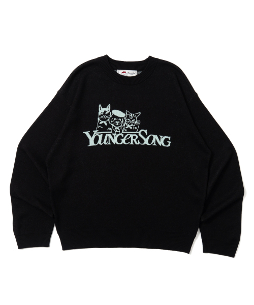 Beyond Closet(-)の「【BEYOND CLOSET×YOUNGER SONG】デザインクルーネックニットブラック(ニット/セーター・メンズ・その他・MEDIUM/LARGE)」の1枚目の写真