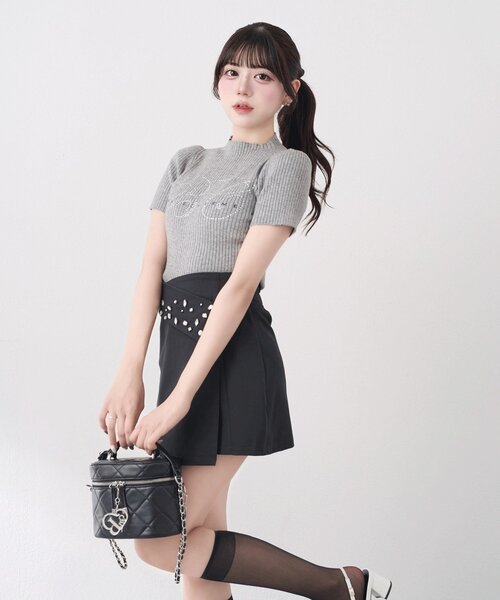 OLIVE des OLIVE（オリーブデオリーブ）の「【Belle Charme】BC Logo Rib Knit（ニット/セーター・レディース・ピンクベージュ/ベージュ/トップグレー/オフホワイト・FREE）」の3枚目の写真