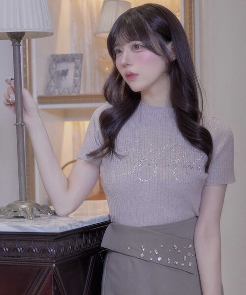 OLIVE des OLIVE（オリーブデオリーブ）の「【Belle Charme】BC Logo Rib Knit（ニット/セーター・レディース・ピンクベージュ/ベージュ/トップグレー/オフホワイト・FREE）」の19枚目の写真