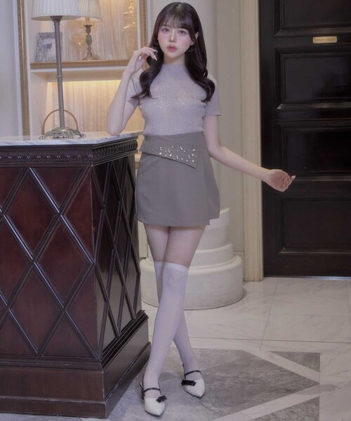 OLIVE des OLIVE（オリーブデオリーブ）の「【Belle Charme】BC Logo Rib Knit（ニット/セーター・レディース・ピンクベージュ/ベージュ/トップグレー/オフホワイト・FREE）」の20枚目の写真