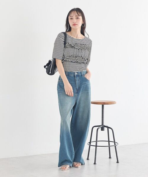 earth music&ecology(アースミュージックアンドエコロジー)の「SET2点マルチウェイバンドゥ+プルオーバー(Tシャツ/カットソー・レディース・ブラック/ベージュ/サックスブルー・FREE)」の9枚目の写真