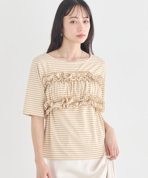 earth music&ecology(アースミュージックアンドエコロジー)の「SET2点マルチウェイバンドゥ+プルオーバー(Tシャツ/カットソー・レディース・ブラック/ベージュ/サックスブルー・FREE)」の13枚目の写真