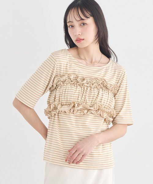 earth music&ecology(アースミュージックアンドエコロジー)の「SET2点マルチウェイバンドゥ+プルオーバー(Tシャツ/カットソー・レディース・ブラック/ベージュ/サックスブルー・FREE)」の14枚目の写真
