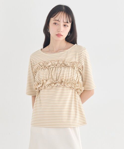 earth music&ecology(アースミュージックアンドエコロジー)の「SET2点マルチウェイバンドゥ+プルオーバー(Tシャツ/カットソー・レディース・ブラック/ベージュ/サックスブルー・FREE)」の15枚目の写真