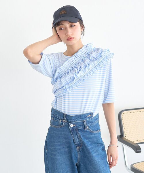 earth music&ecology(アースミュージックアンドエコロジー)の「SET2点マルチウェイバンドゥ+プルオーバー(Tシャツ/カットソー・レディース・ブラック/ベージュ/サックスブルー・FREE)」の20枚目の写真