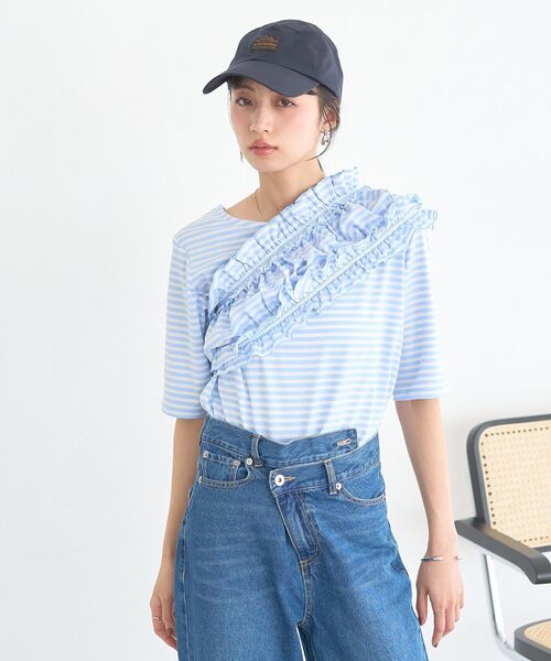 earth music&ecology(アースミュージックアンドエコロジー)の「SET2点マルチウェイバンドゥ+プルオーバー(Tシャツ/カットソー・レディース・ブラック/ベージュ/サックスブルー・FREE)」の21枚目の写真