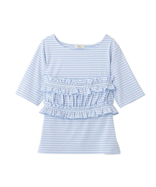 earth music&ecology(アースミュージックアンドエコロジー)の「SET2点マルチウェイバンドゥ+プルオーバー(Tシャツ/カットソー・レディース・ブラック/ベージュ/サックスブルー・FREE)」の3枚目の写真