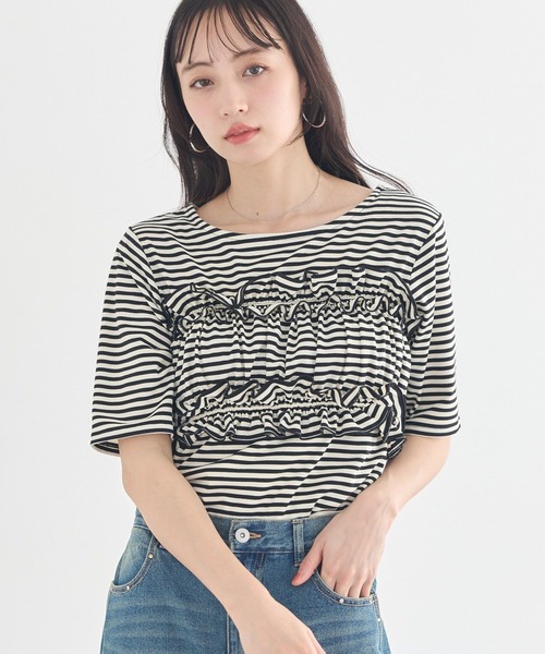 earth music&ecology(アースミュージックアンドエコロジー)の「SET2点マルチウェイバンドゥ+プルオーバー(Tシャツ/カットソー・レディース・ブラック/ベージュ/サックスブルー・FREE)」の1枚目の写真