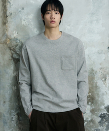 ヘイルコットンポケットロングスリーブTシャツ[M.GREY]