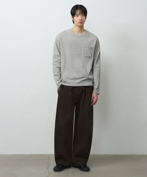 DRAW FIT（ドローフィット）の「ヘイルコットンポケットロングスリーブTシャツ[M.GREY]（Tシャツ/カットソー・メンズ・その他・M/L/XL）」の4枚目の写真