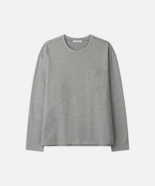 DRAW FIT（ドローフィット）の「ヘイルコットンポケットロングスリーブTシャツ[M.GREY]（Tシャツ/カットソー・メンズ・その他・M/L/XL）」の5枚目の写真