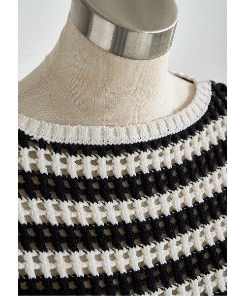 LUDICRUM(ルーディクルム)の「Crochet Knit top(ニット/セーター・レディース・アイボリー/ホワイト×ブラック・FREE)」の14枚目の写真