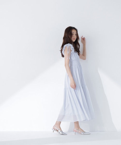 NATURAL BEAUTY BASIC（ナチュラルビューティーベーシック）の「フリルショルダー楊柳ワンピース（ワンピース・レディース・ブルー/チャコールグレー/ホワイト系その他・P/S/MEDIUM/SMALL）」の22枚目の写真