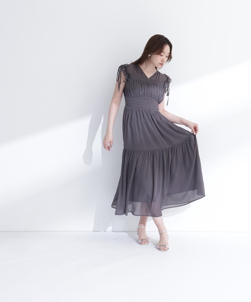 NATURAL BEAUTY BASIC（ナチュラルビューティーベーシック）の「フリルショルダー楊柳ワンピース（ワンピース・レディース・ブルー/チャコールグレー/ホワイト系その他・P/S/MEDIUM/SMALL）」の15枚目の写真