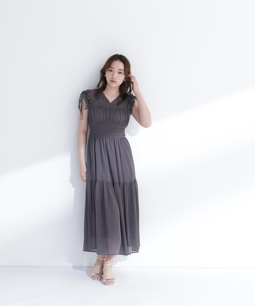 NATURAL BEAUTY BASIC（ナチュラルビューティーベーシック）の「フリルショルダー楊柳ワンピース（ワンピース・レディース・ブルー/チャコールグレー/ホワイト系その他・P/S/MEDIUM/SMALL）」の17枚目の写真