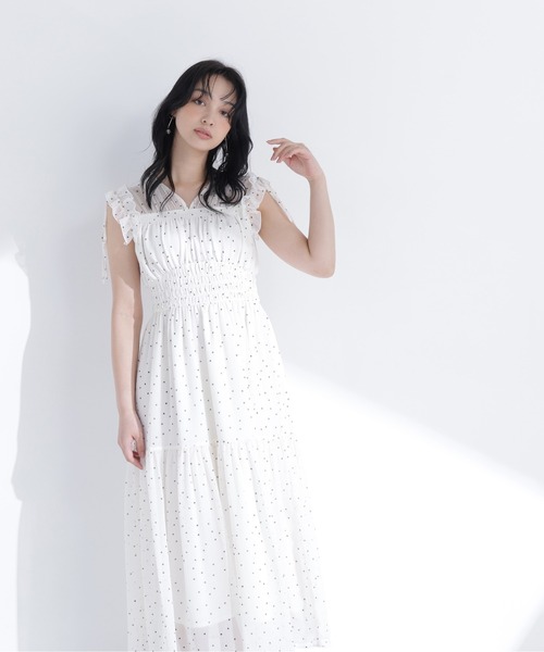 NATURAL BEAUTY BASIC（ナチュラルビューティーベーシック）の「フリルショルダー楊柳ワンピース（ワンピース・レディース・ブルー/チャコールグレー/ホワイト系その他・P/S/MEDIUM/SMALL）」の10枚目の写真