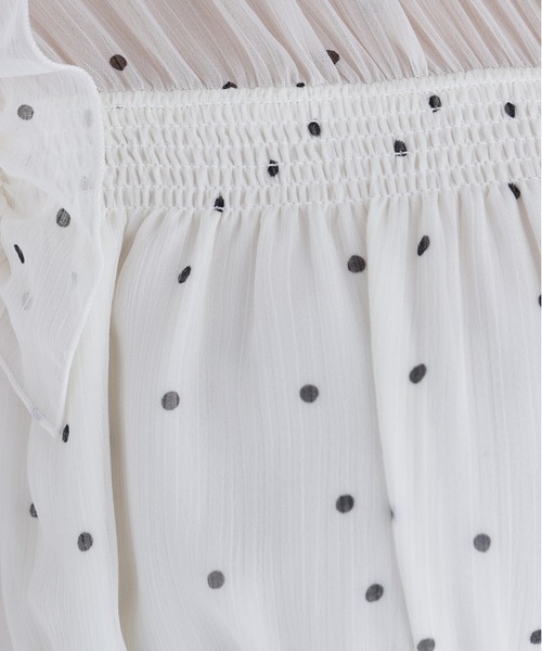 NATURAL BEAUTY BASIC（ナチュラルビューティーベーシック）の「フリルショルダー楊柳ワンピース（ワンピース・レディース・ブルー/チャコールグレー/ホワイト系その他・P/S/MEDIUM/SMALL）」の11枚目の写真