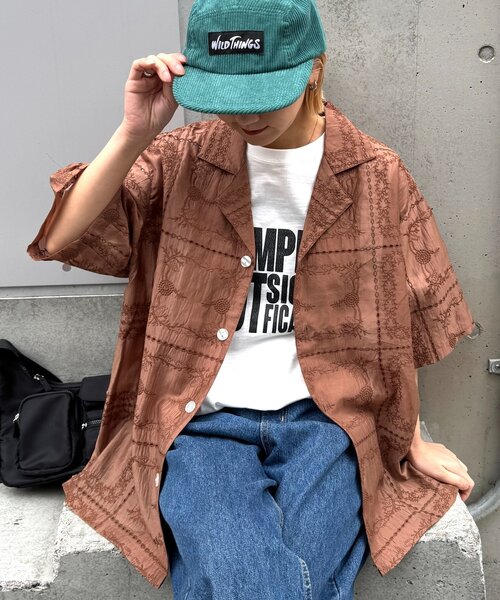 CIAOPANIC TYPY（チャオパニックティピー）の「【UNISEX】レース刺繍シャツ/WEB限定（シャツ/ブラウス・メンズ・ホワイト/ブラウン/ブラック・LARGE/MEDIUM）」の3枚目の写真