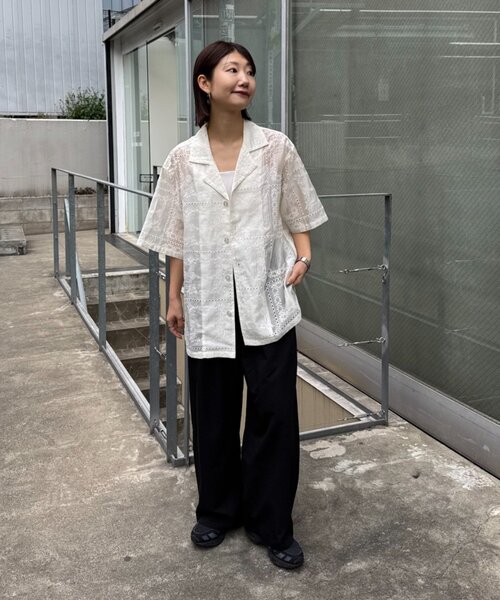 CIAOPANIC TYPY（チャオパニックティピー）の「【UNISEX】レース刺繍シャツ/WEB限定（シャツ/ブラウス・メンズ・ホワイト/ブラウン/ブラック・LARGE/MEDIUM）」の22枚目の写真