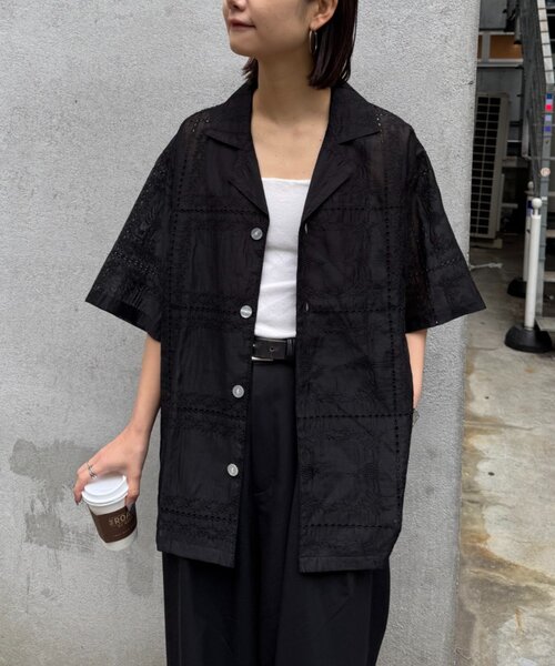 CIAOPANIC TYPY（チャオパニックティピー）の「【UNISEX】レース刺繍シャツ/WEB限定（シャツ/ブラウス・メンズ・ホワイト/ブラウン/ブラック・LARGE/MEDIUM）」の12枚目の写真