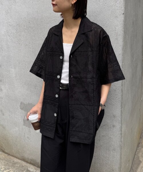 CIAOPANIC TYPY（チャオパニックティピー）の「【UNISEX】レース刺繍シャツ/WEB限定（シャツ/ブラウス・メンズ・ホワイト/ブラウン/ブラック・LARGE/MEDIUM）」の13枚目の写真