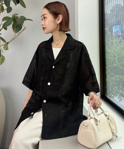 CIAOPANIC TYPY(チャオパニックティピー)の「【UNISEX】レース刺繍シャツ/WEB限定カラーあり(シャツ/ブラウス・レディース・ホワイト/ブラウン/ブラック・LARGE/MEDIUM)」の18枚目の写真